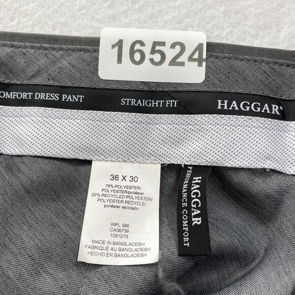 Haggar Dress Pants Women's 36x30 Gray Performance Stretch Straight Leg Waistband - Picture 4 of 12